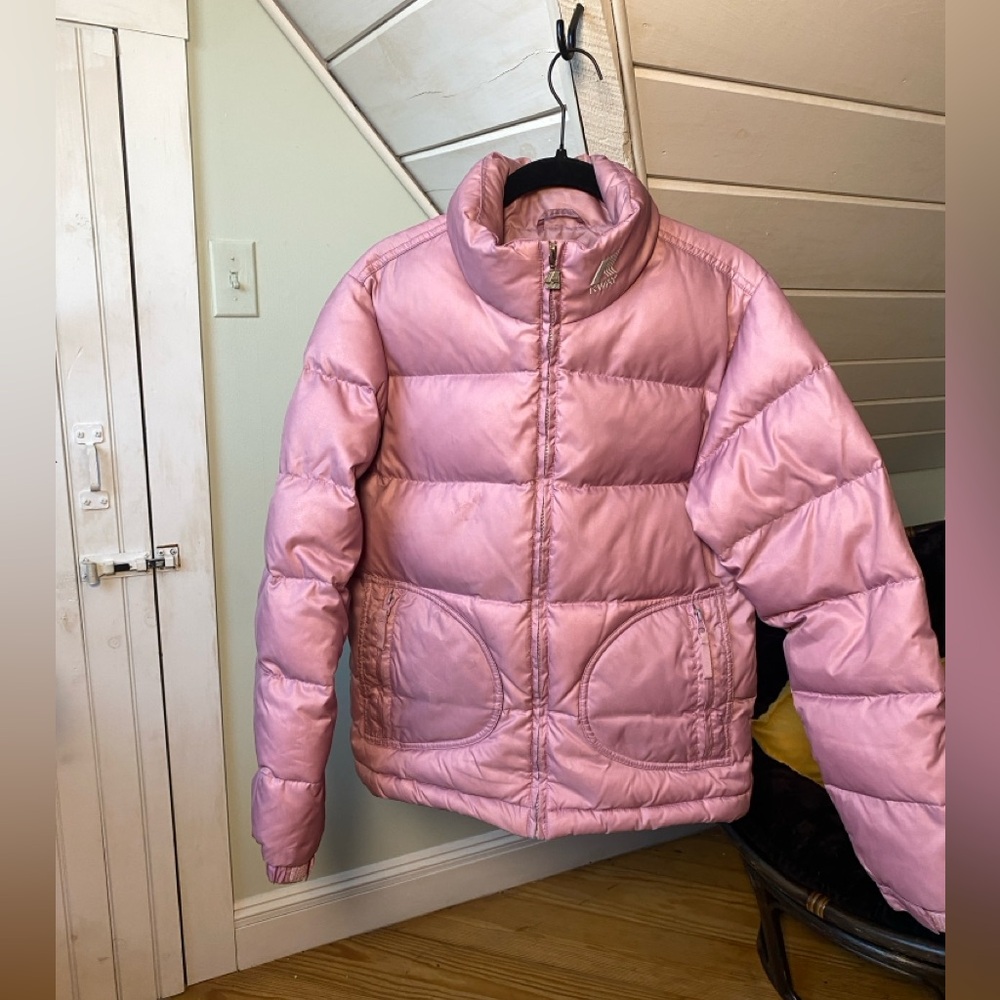K-Way Women’s Belfort Pink Quilted Down Jacket Size Medium